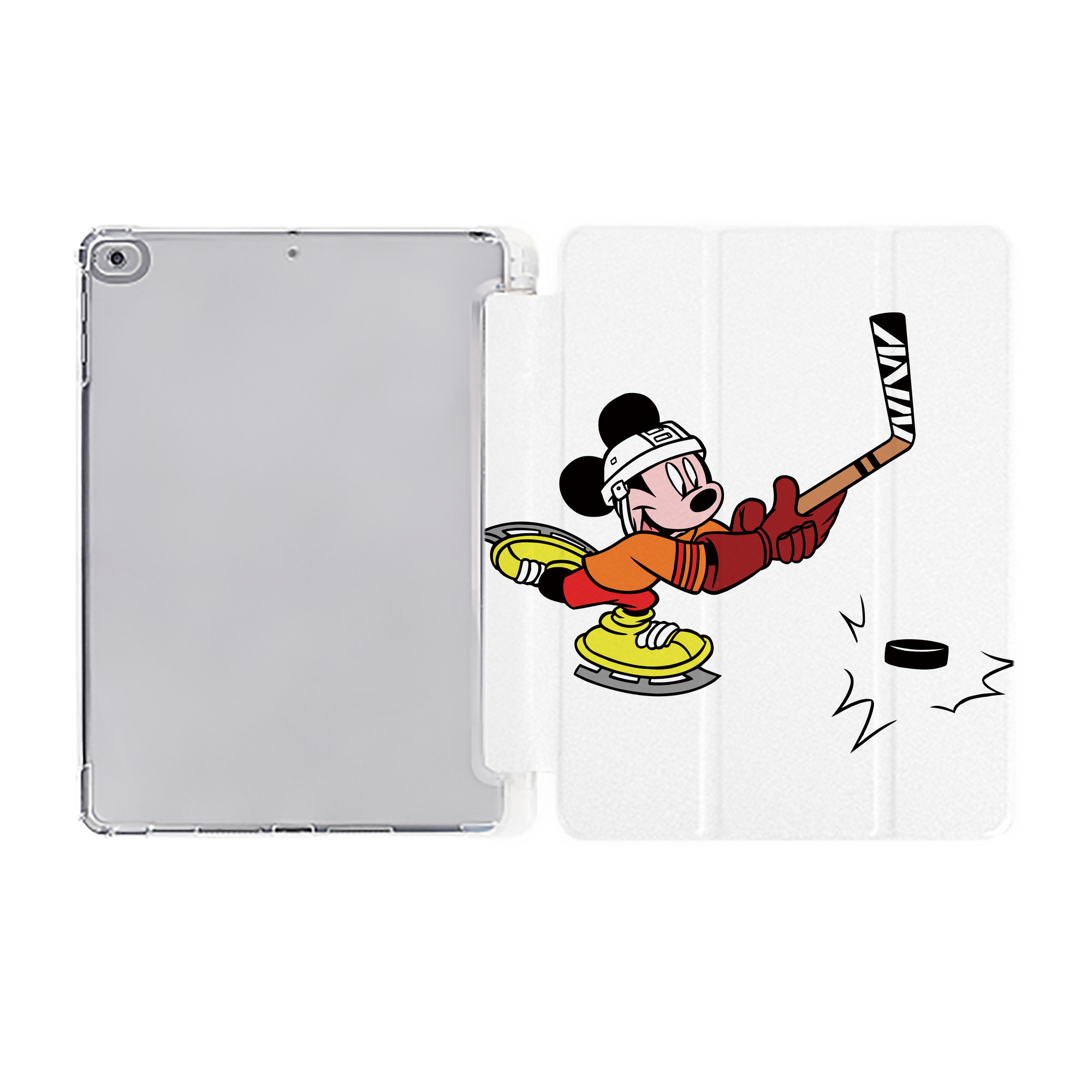 （画像用） ミッキーマウス Mickey Mouse IPad ケース ペン収納付き 三つ折りスタンド PUレザー×シリコン 対応機種9.5/10.5/10.9インチ